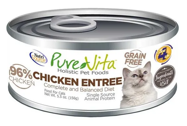 12/5.5 oz. Nutrisource Pure  96% Grain Free Chicken & Chicken Liver Cat - Treat